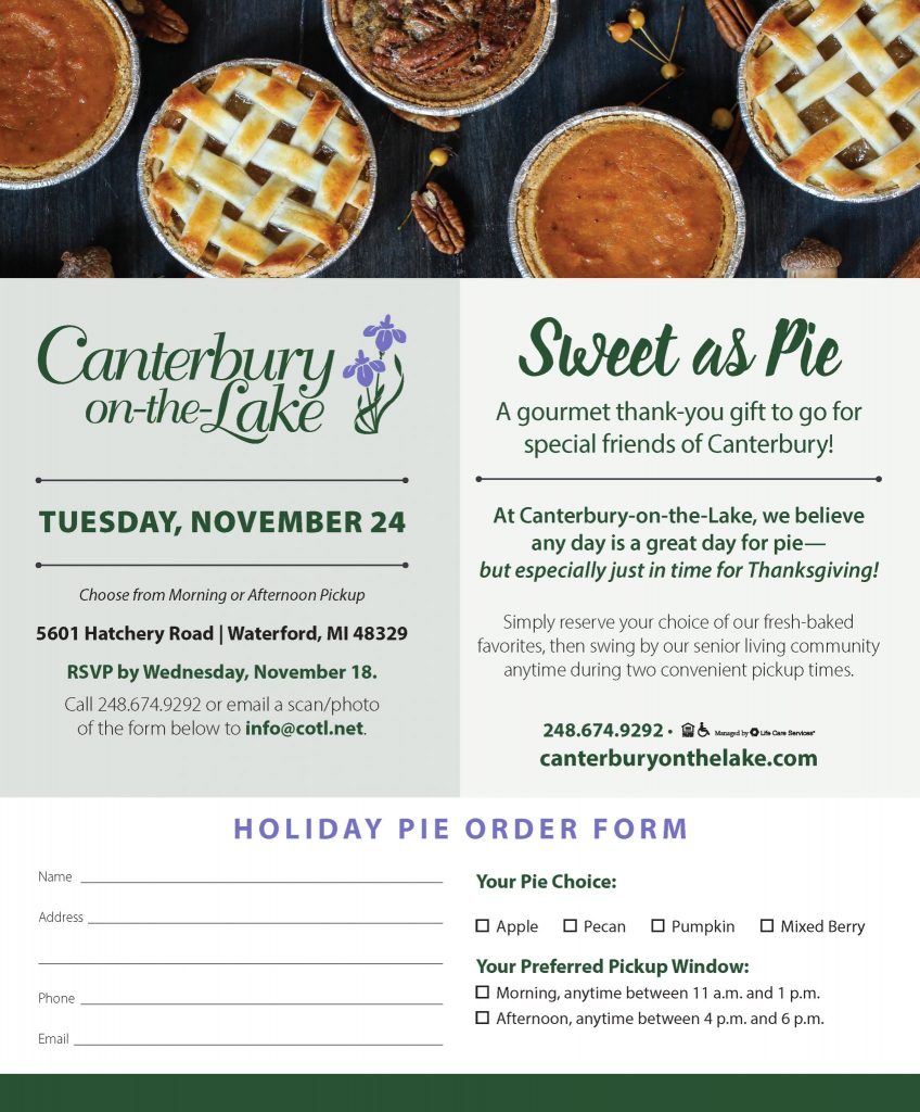 Holiday Pies From Canterbury-on-the-Lake